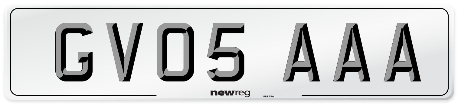 GV05 AAA Number Plate from New Reg